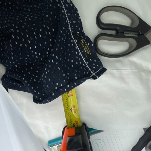 Six Lincoln Mens Navy Button-Up Shirt With White Micro Dot Print Size 4X Casual - Picture 9 of 9